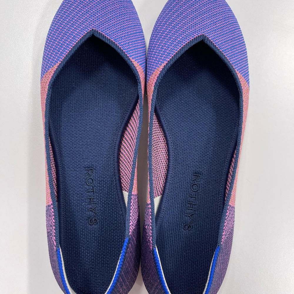 Rothy’s lilac metallic Merino flats Size 9